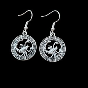 Gemini Zodiac Earrings Round